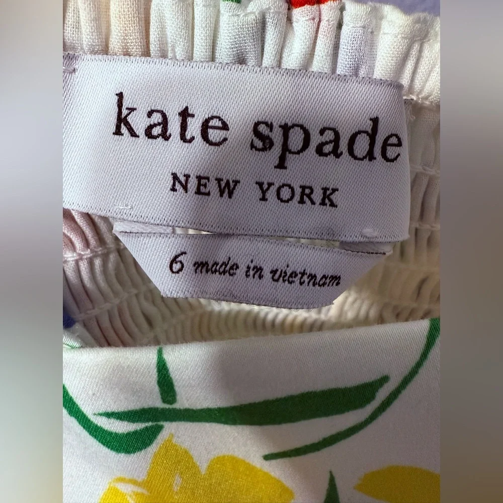 Kate Spade‎ Garden Bouquet Fit-and-flare Dress White / Multicolor Women’s Size 6 - Picture 13 of 14
